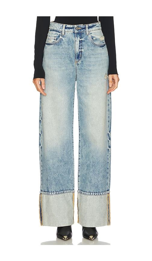 icon denim kiki wide leg jeans in denim-light. - size 25 (also in 27)