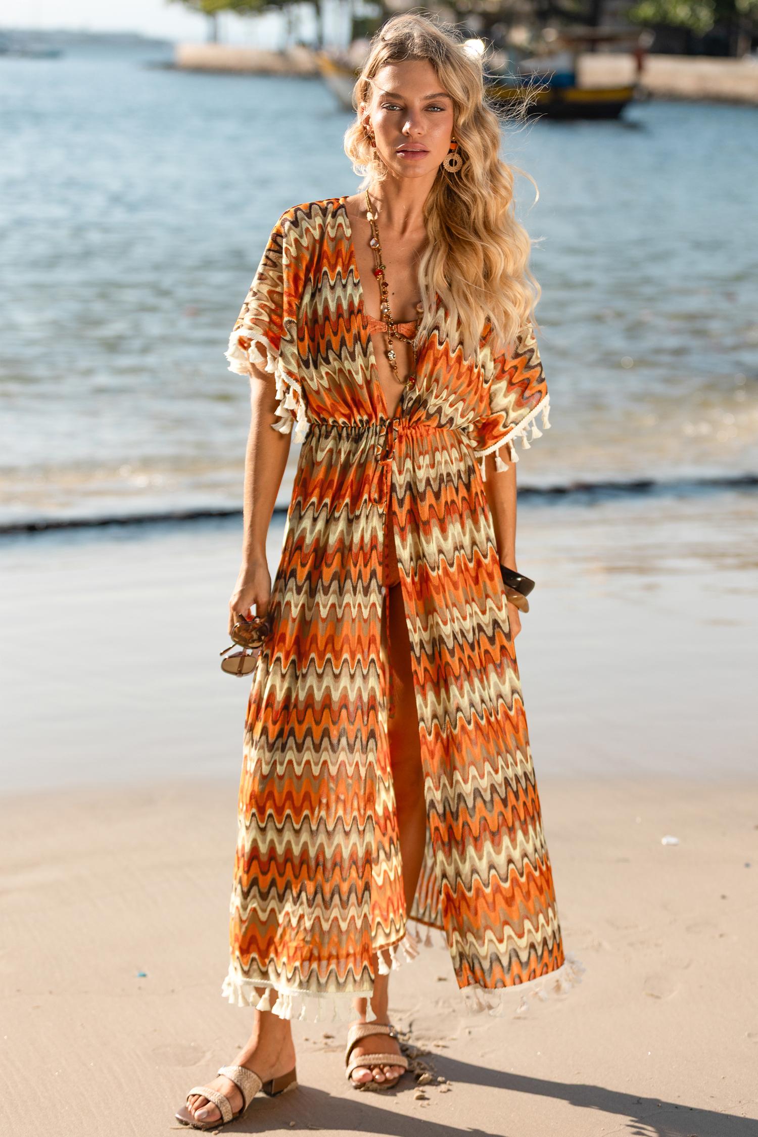 ignited abstract cover-up kimono - l