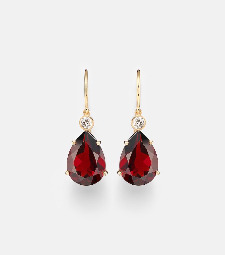 ileana makri 14kt gold earrings with garnets and diamonds