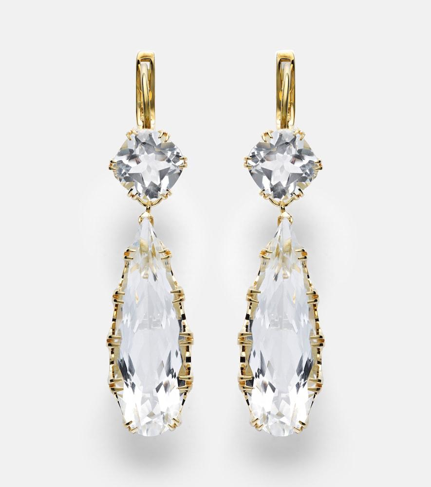 ileana makri 18kt gold earrings with white topaz
