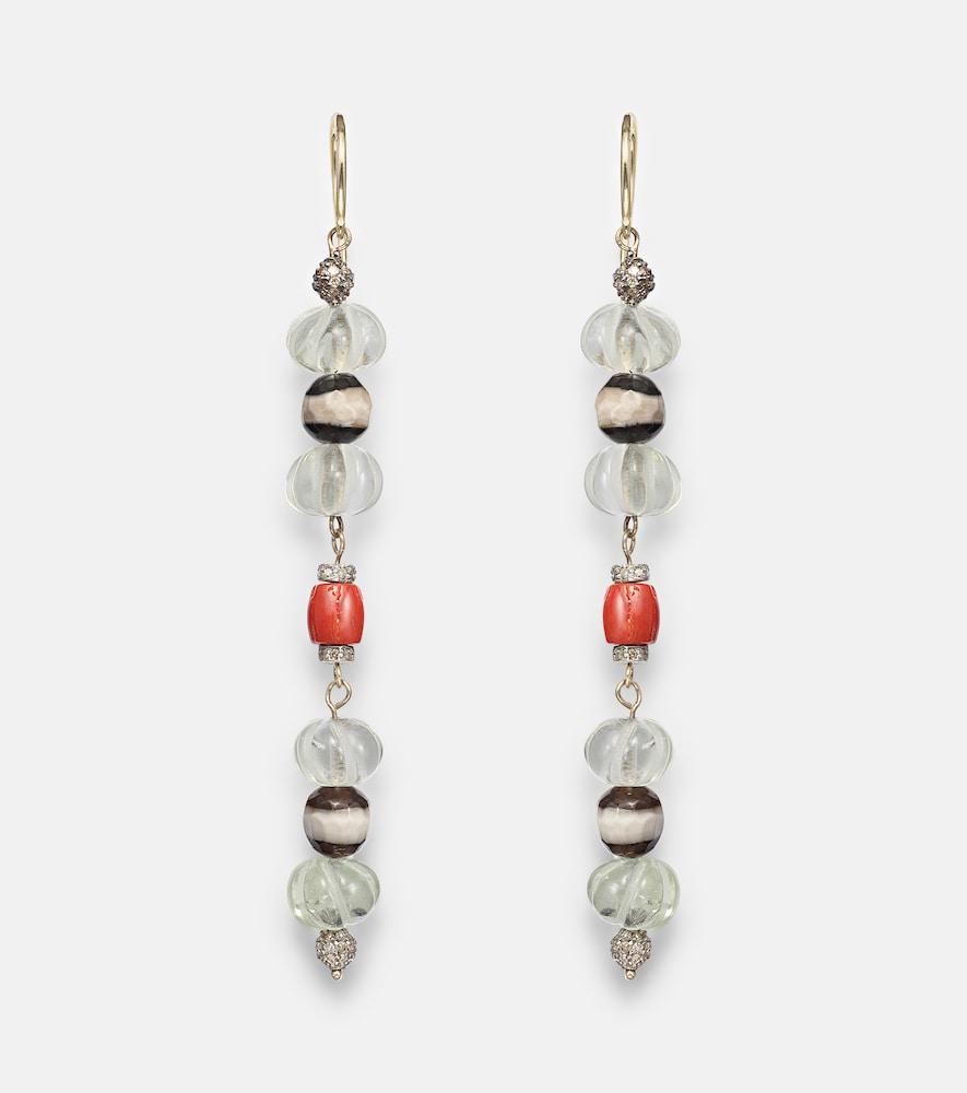 ileana makri 9kt gold and sterling silver earrings with gemstones