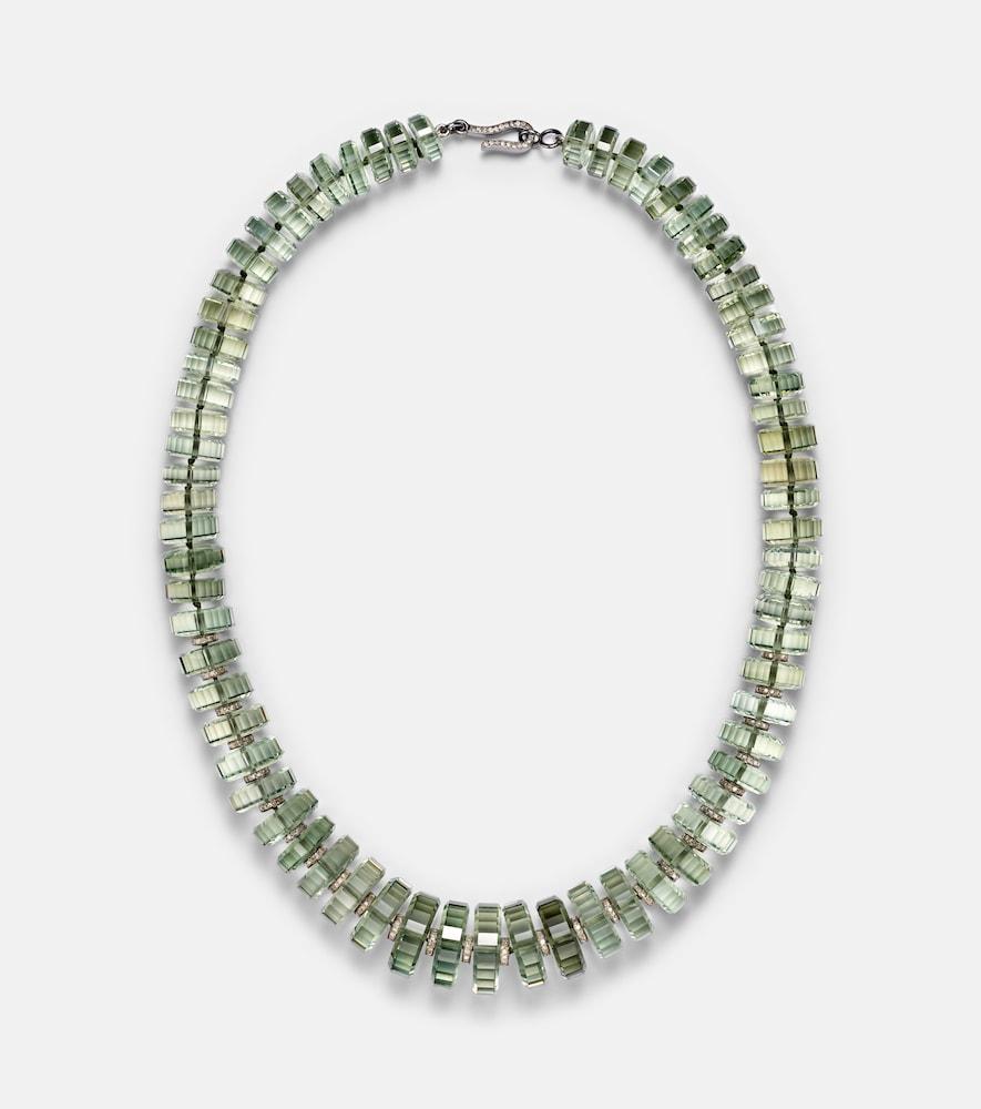 ileana makri aura sterling silver beaded necklace with amethyst and diamonds