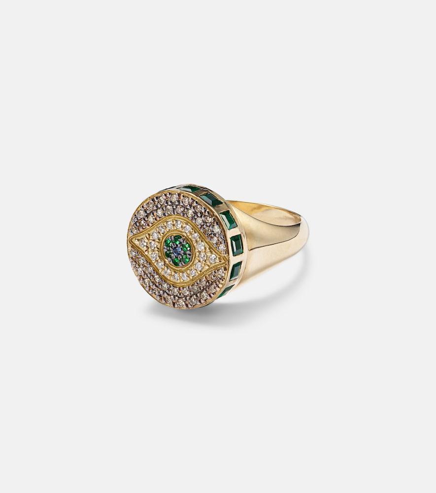 ileana makri dawn candy 18kt gold ring with diamonds and gemstones