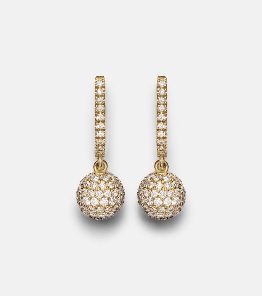ileana makri diamond ball 18kt gold drop earrings with diamonds
