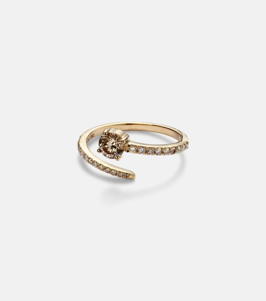 ileana makri grass seed 18kt yellow gold ring with diamonds