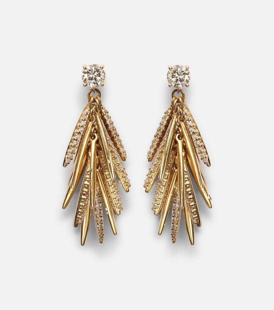 ileana makri grass sunshine drop 18kt gold earrings with diamonds