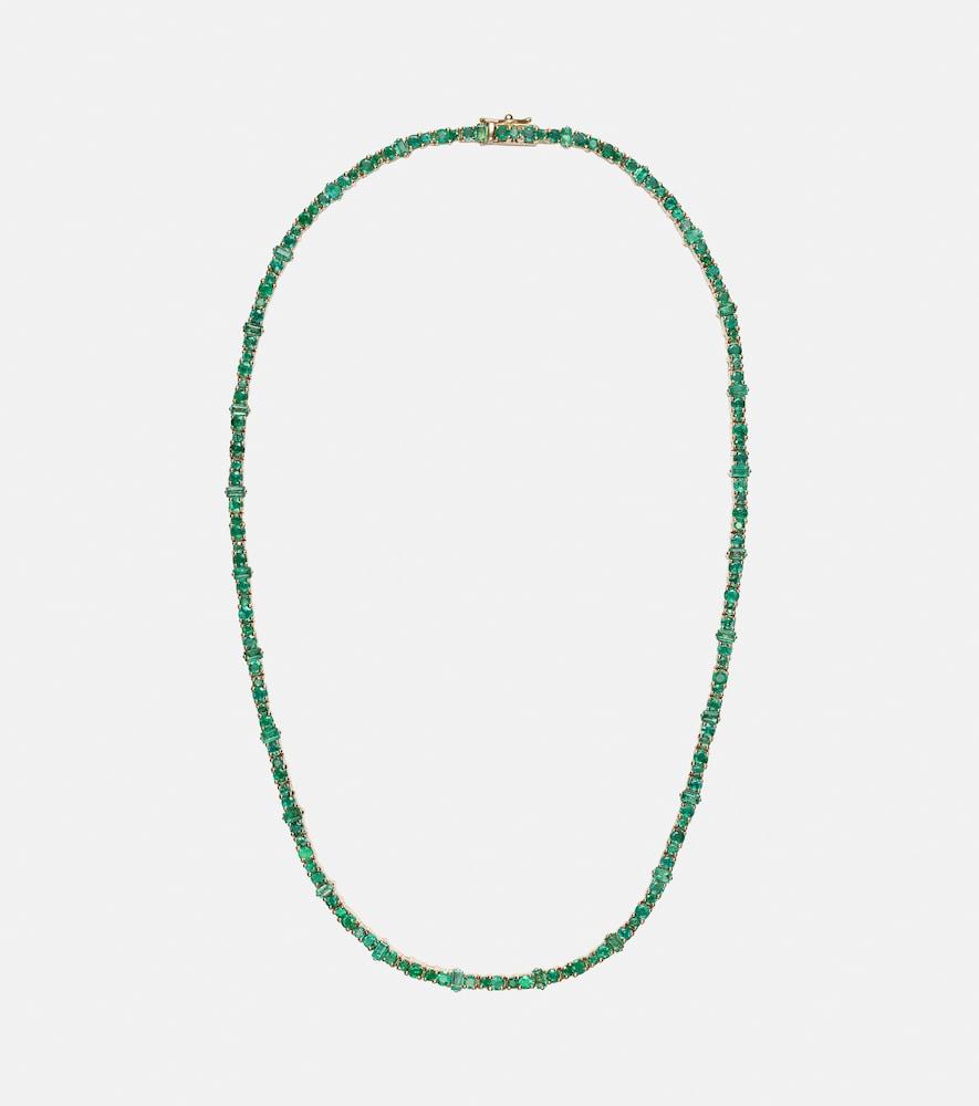 ileana makri rivulet 18kt gold tennis necklace with emeralds