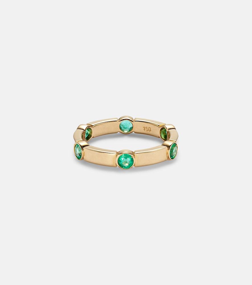 ileana makri stepping stone 18kt yellow gold ring with emeralds
