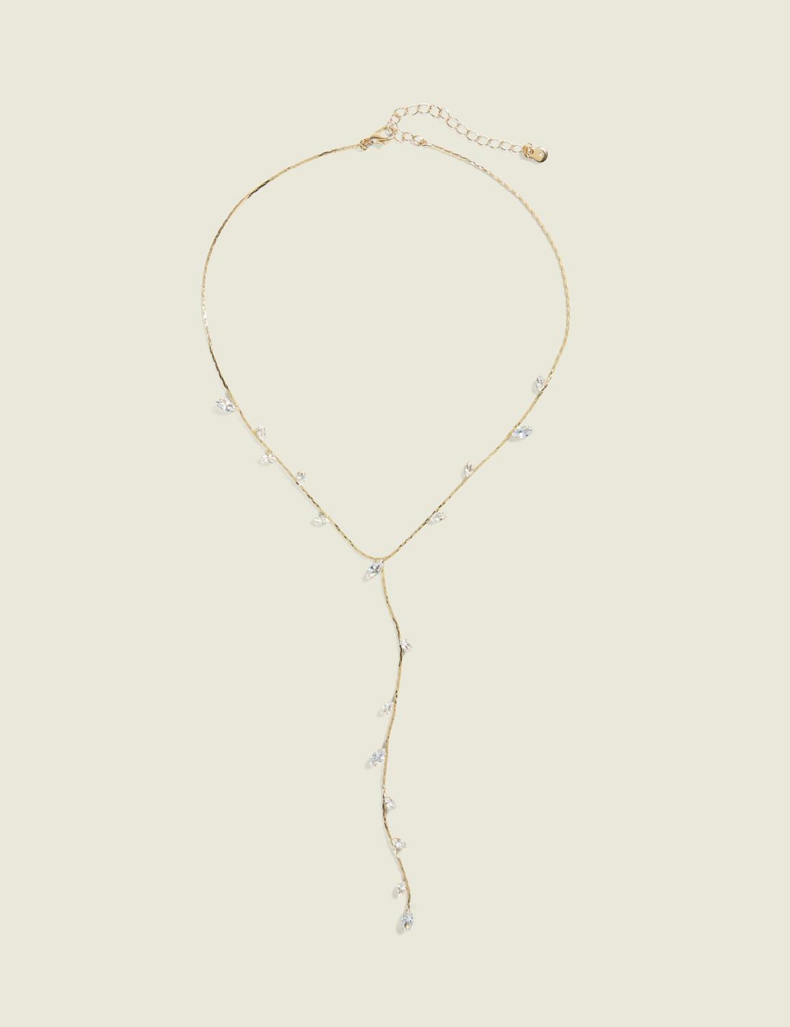 imitation stone leaf y-necklace