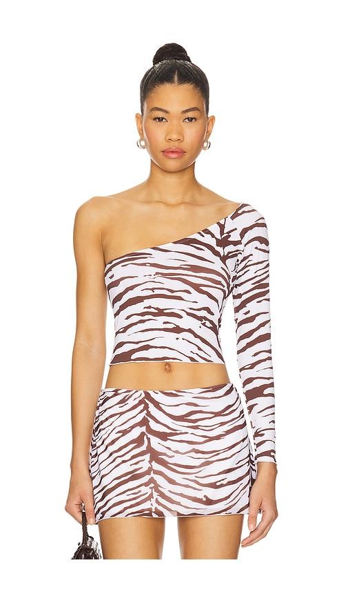 indah arlo long sleeve top in brown. - size l (also in s)