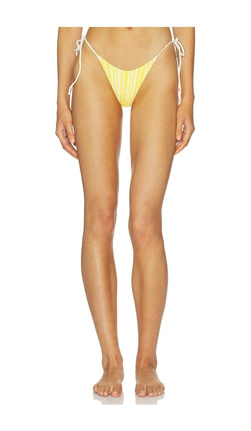 indah clover side tie bikini bottom in yellow. - size l (also in xs, s, m)