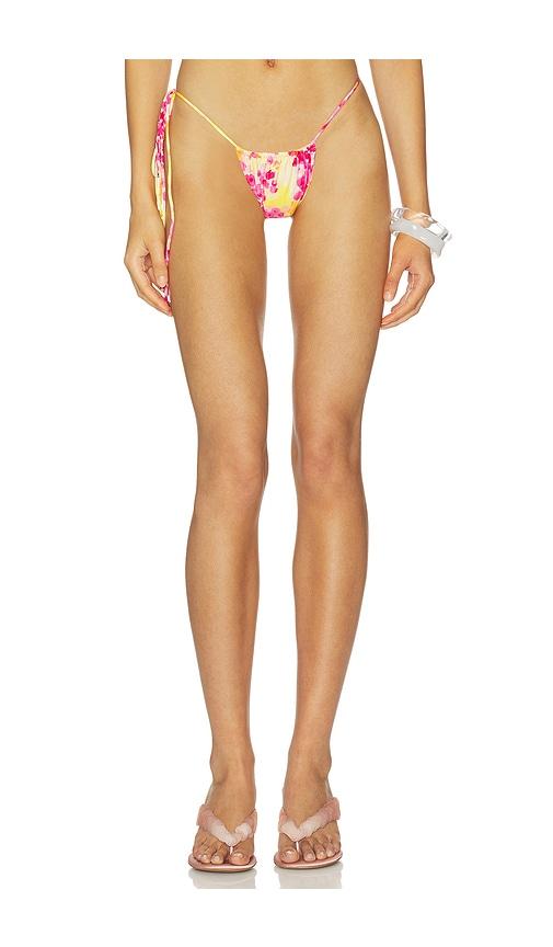 indah jaya side tie bikini bottom in pink. - size l (also in xs, s, m)