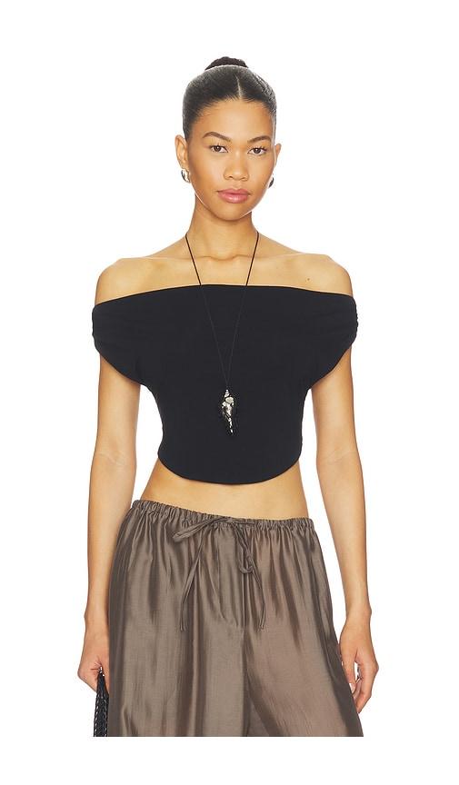 indah maha solid cowl neck vest top in black. - size l (also in s, xs, m)