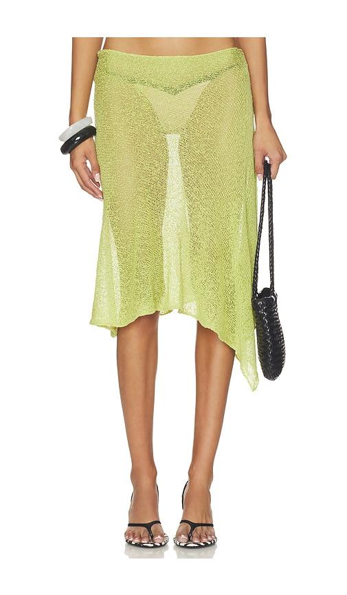 indah neo solid versatile skirt in green. - size l (also in m, s)