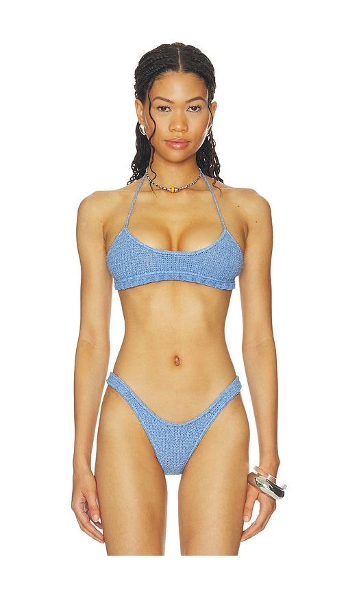 indah santia bikini top in blue. - size m (also in s, xs)