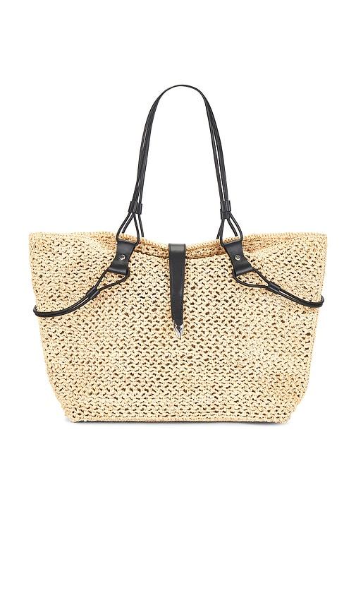 iro lasso rafia bag in neutral.