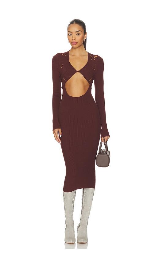 isa boulder argyle open dress in brown. - size l (also in m, s, xl)