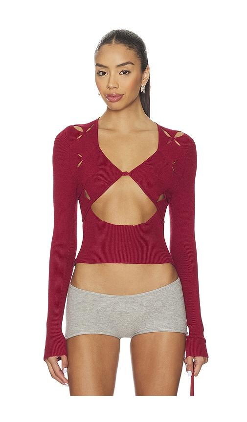 isa boulder argyle open top in red. - size m (also in xs, s, xl)