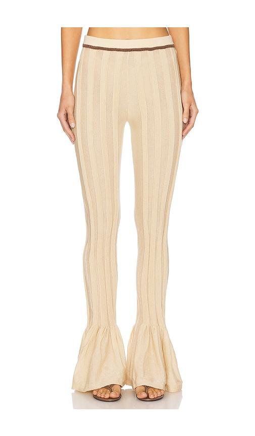 isa boulder pleatflare pants in beige. - size s (also in xl)
