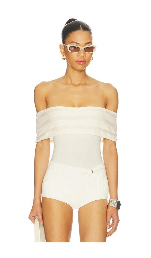 isa boulder stacks top in cream. - size l (also in xs, s, m)