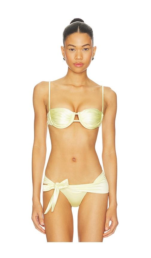 isa boulder static bikini top in lemon. - size m (also in xs, s)