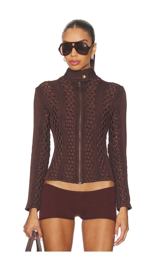 isa boulder threadline jacket in chocolate. - size l (also in m, xl)