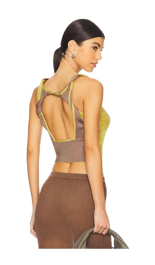 isa boulder two-tone twisted top in brown. - size l (also in m, xl)