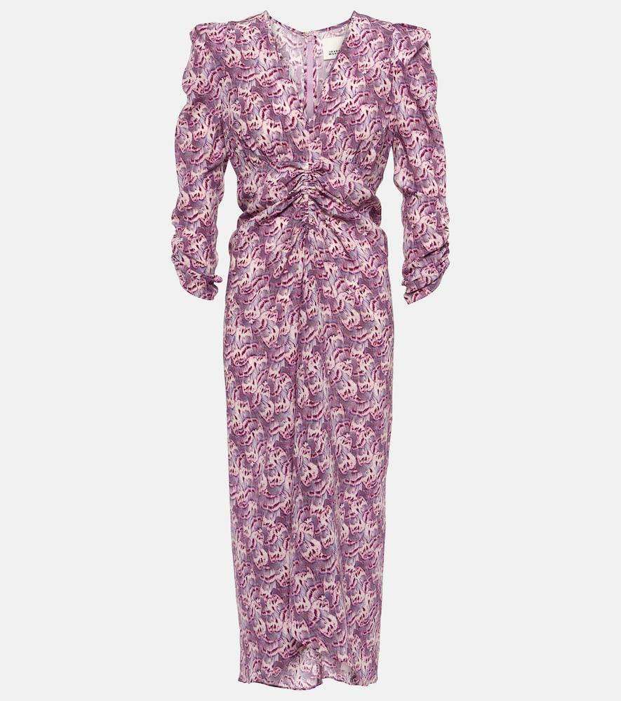 isabel marant albini printed silk-blend midi dress