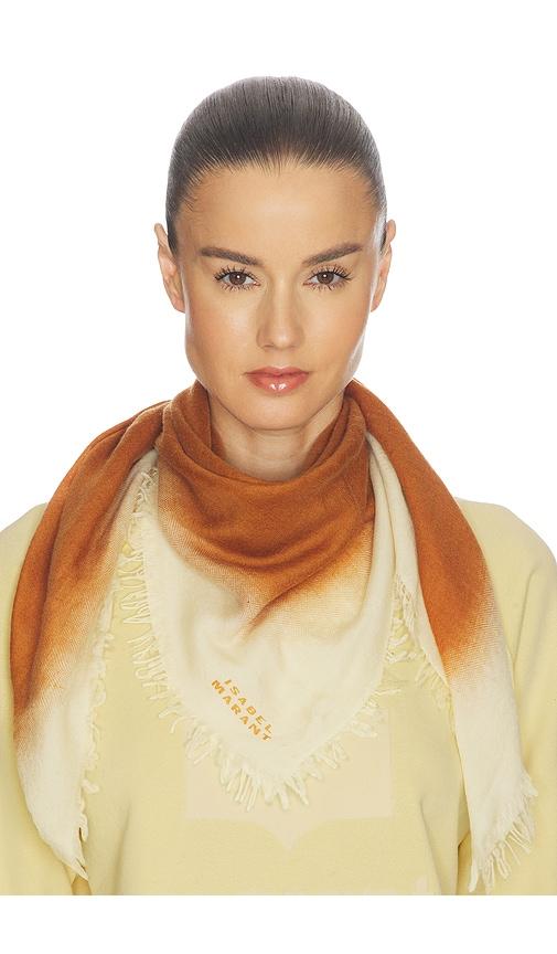 isabel marant alecia scarf in rust.