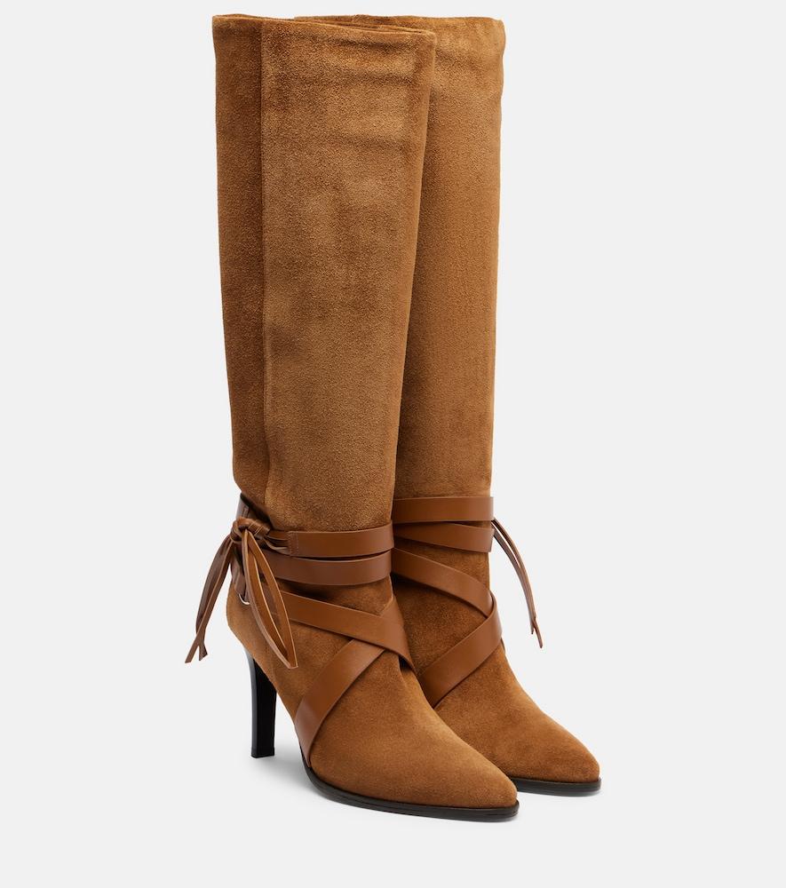 isabel marant analui 90 suede knee-high boots