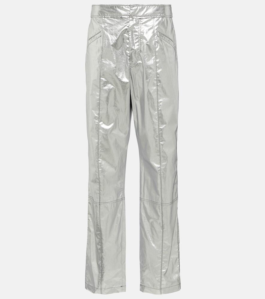 isabel marant anea high-rise coated cotton pants