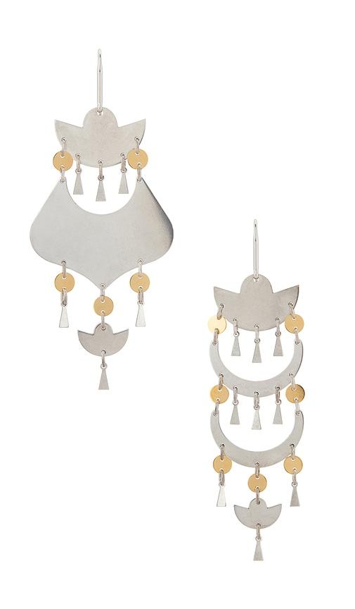 isabel marant asymmetric earrings in mauve.