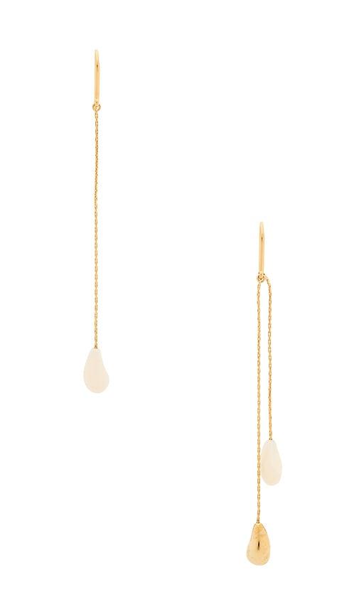 isabel marant asymmetric earrings in metallic gold.