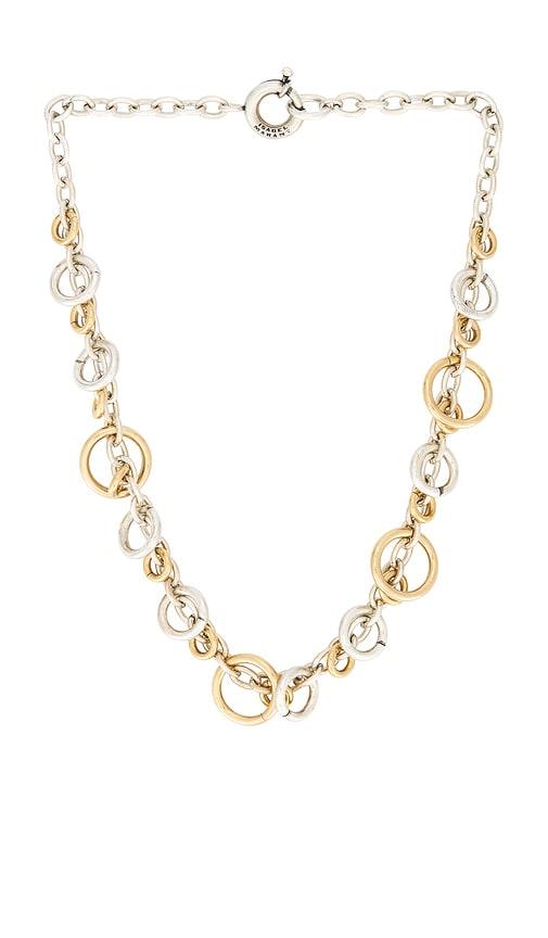 isabel marant awar necklace in metallic silver.