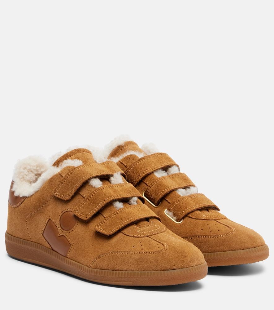 isabel marant beth shearling-lined suede sneakers