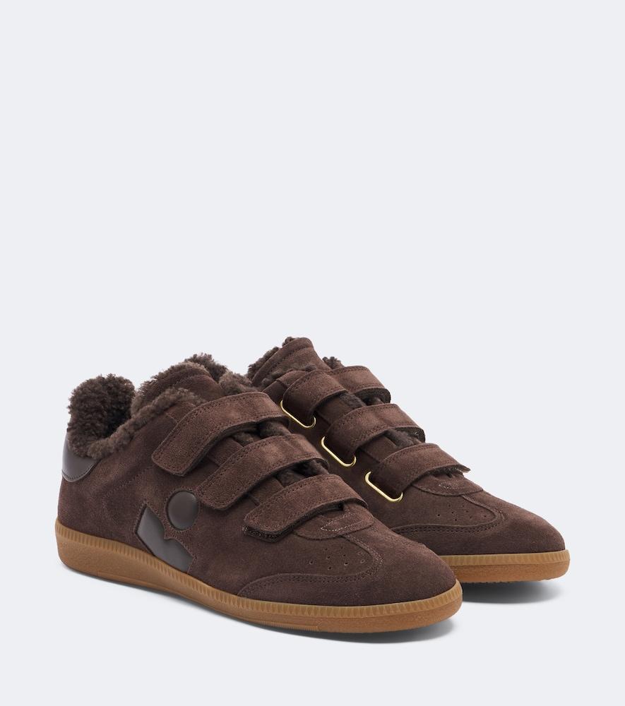 isabel marant beth shearling-lined suede sneakers