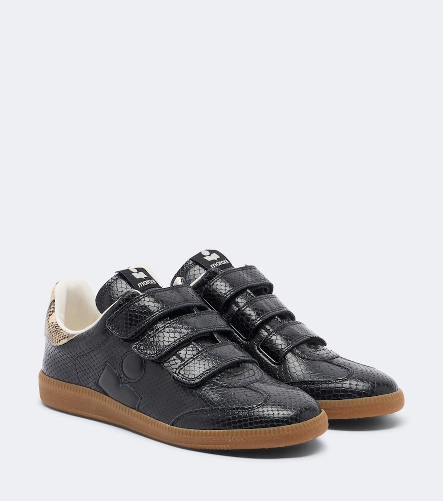 isabel marant beth snake-effect leather sneakers