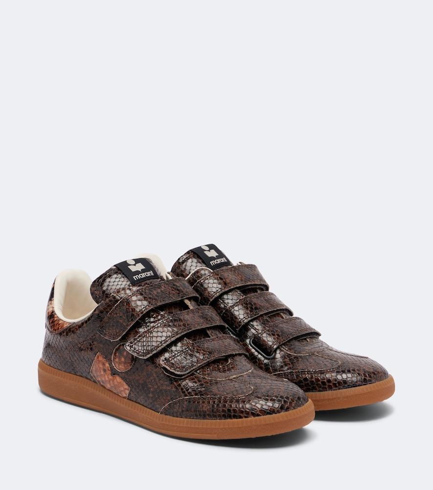 isabel marant beth snake-effect leather sneakers
