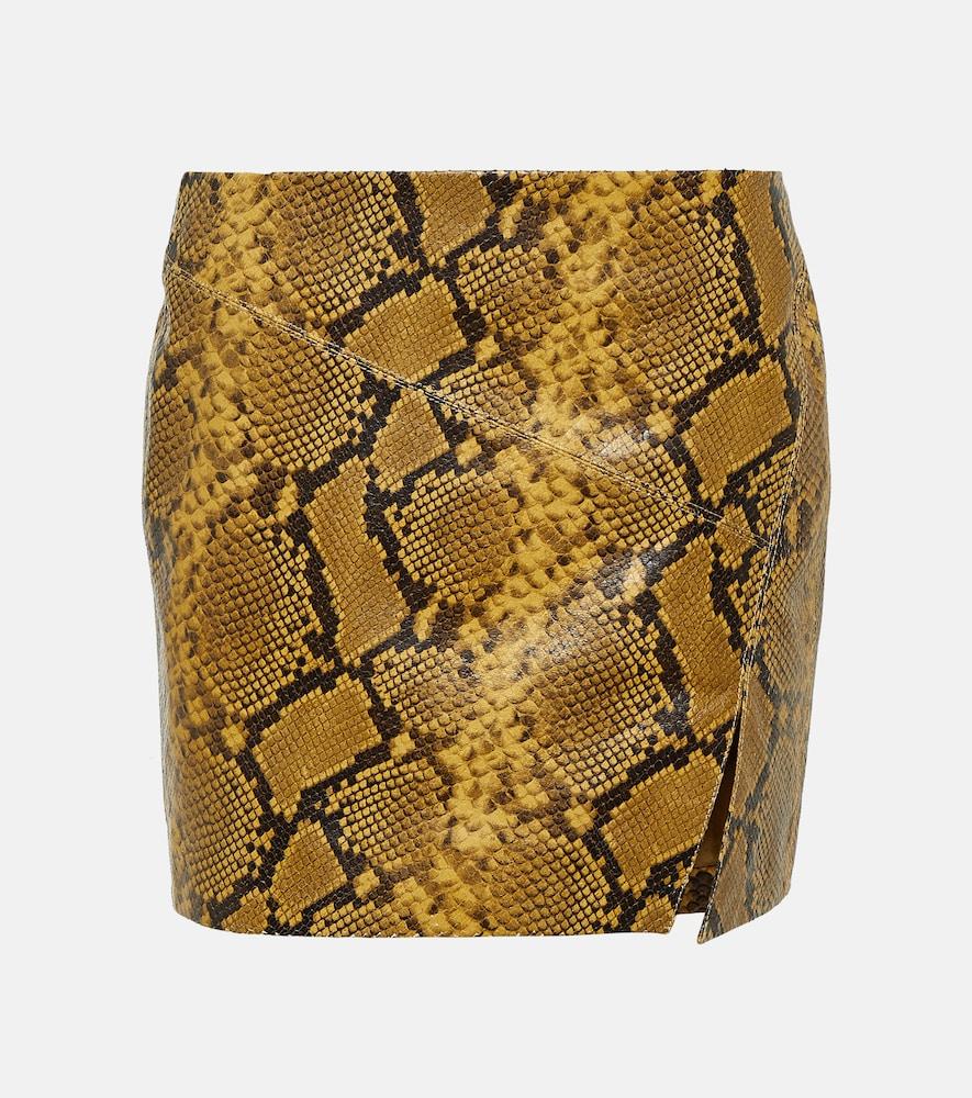 isabel marant blair snake-effect leather miniskirt
