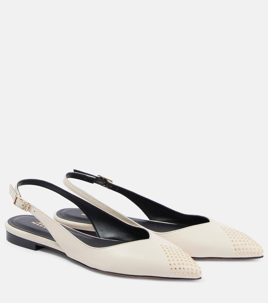 isabel marant branee studded leather slingback flats