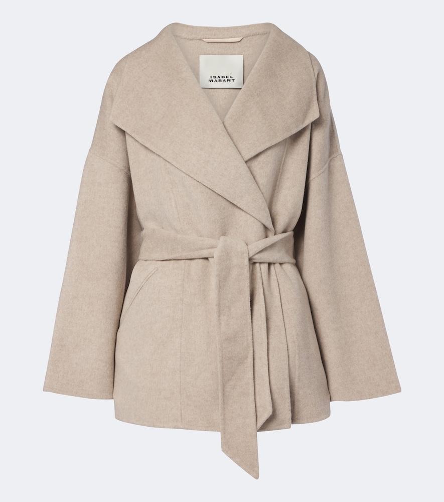 isabel marant ceaton wool and cashmere wrap coat