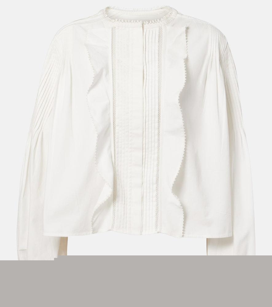 isabel marant cubraly ruffled cotton blouse