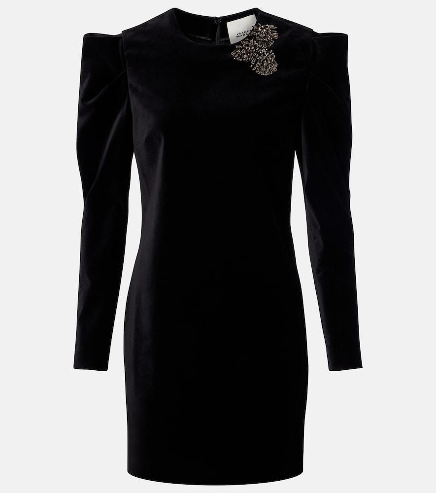 isabel marant danee embellished velvet minidress