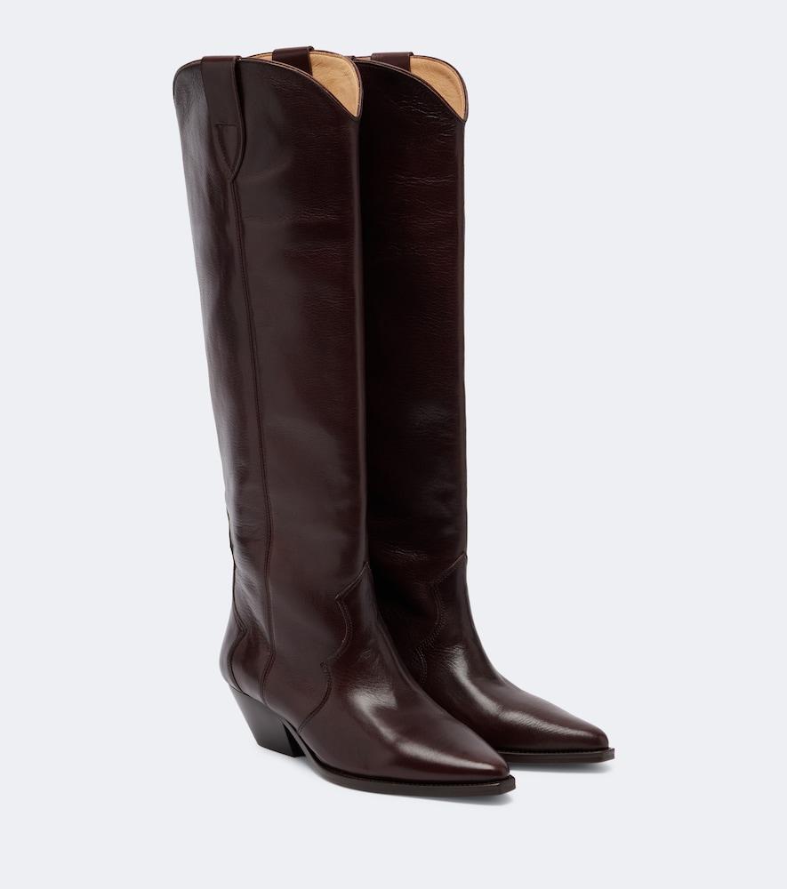 isabel marant denvee leather cowboy boots
