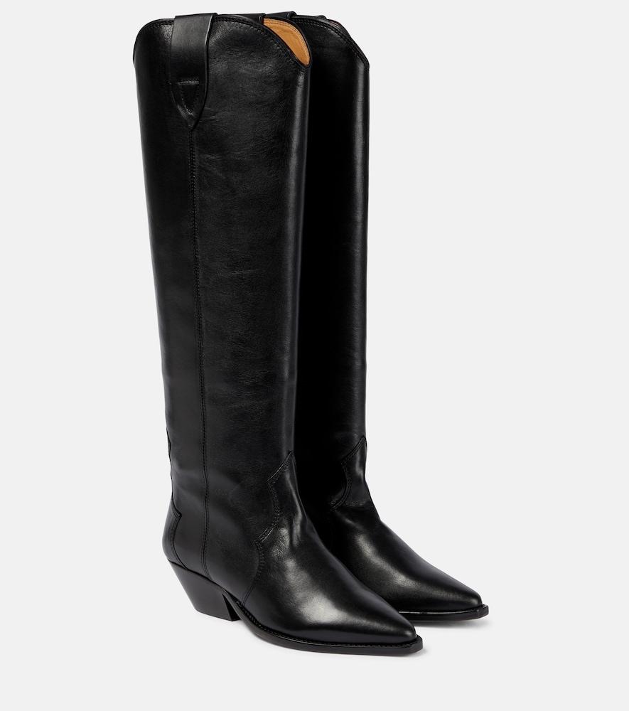 isabel marant denvee leather knee-high boots