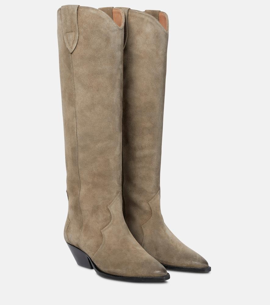 isabel marant denvee suede knee-high boots
