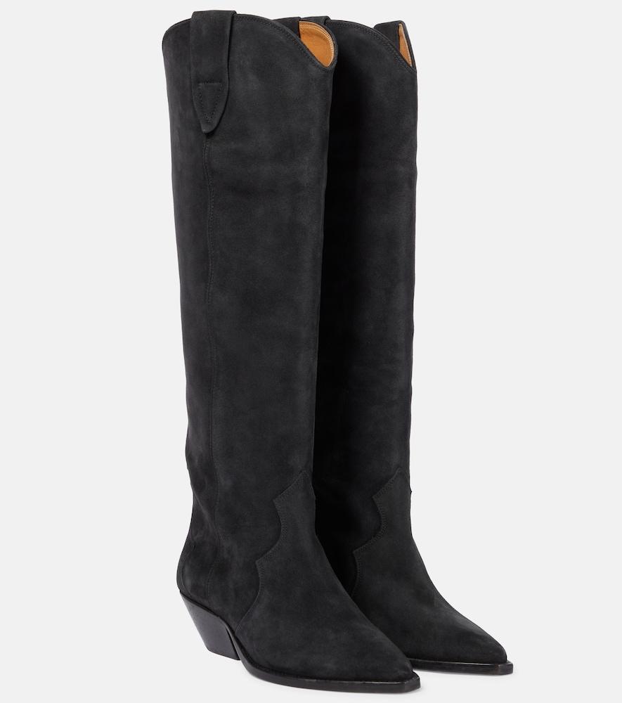 isabel marant denvee suede knee-high boots