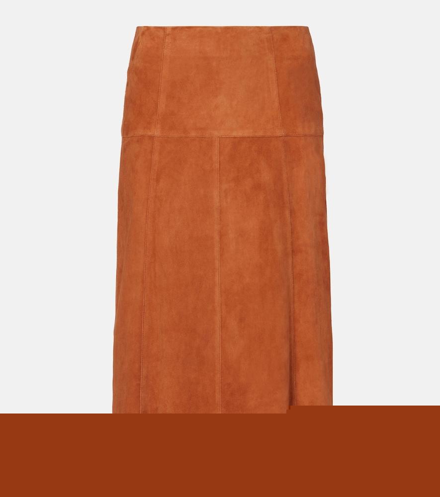 isabel marant devy suede midi skirt