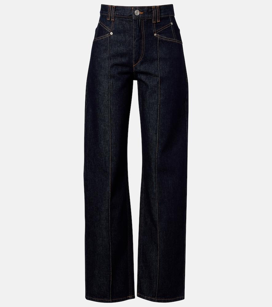 isabel marant drolane high-rise straight jeans