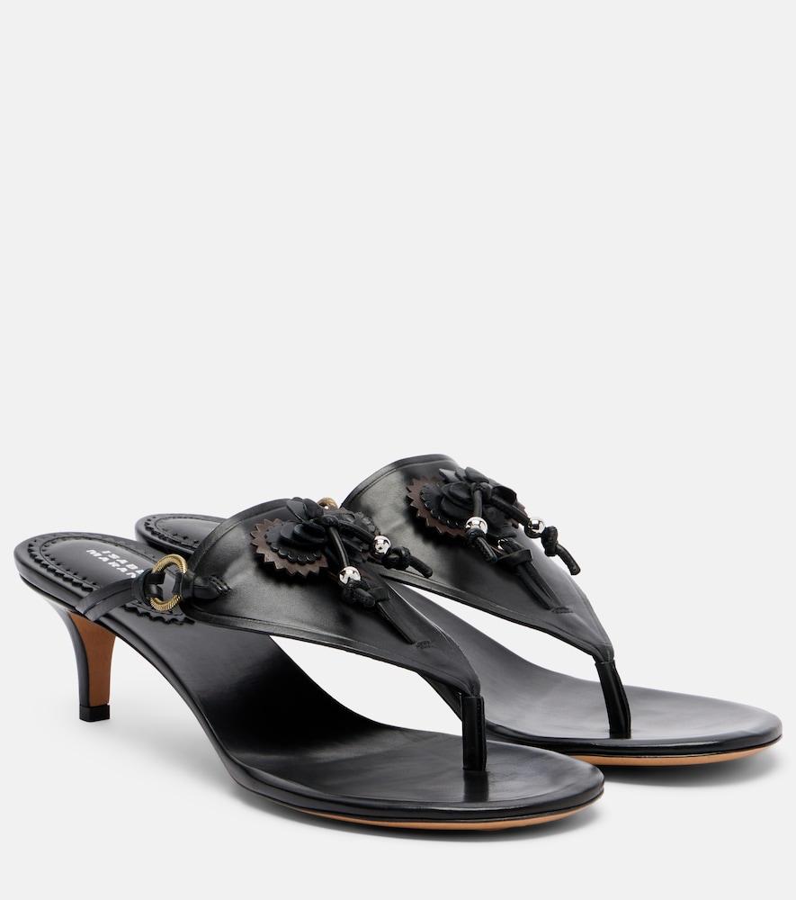 isabel marant ekyne embellished leather thong sandals